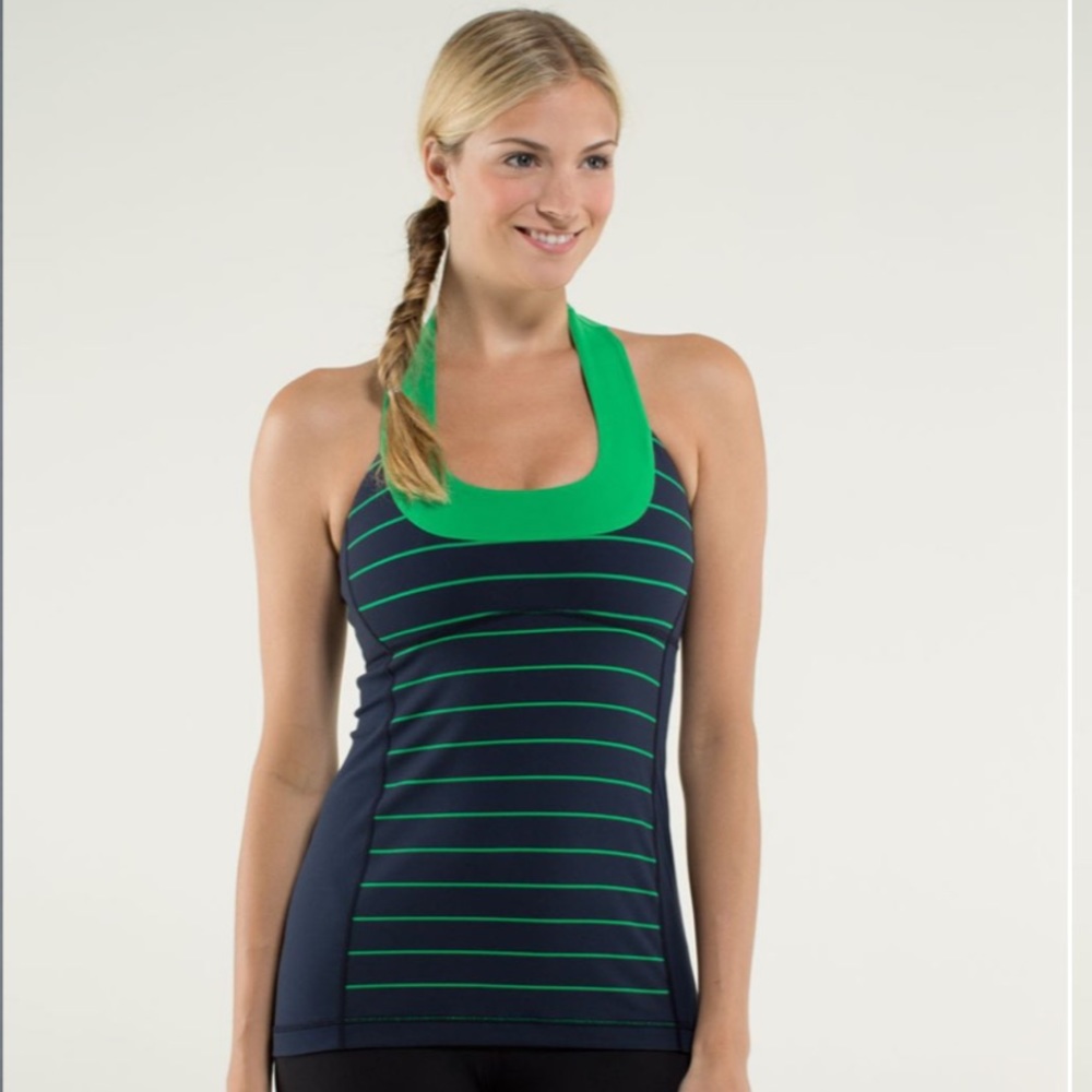LULULEMON scoop neck tank slalom stripe inkwell